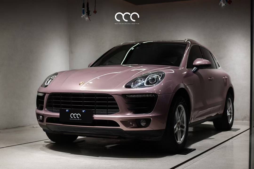 保时捷macan漫彩改色膜pet冰莓粉典藏版