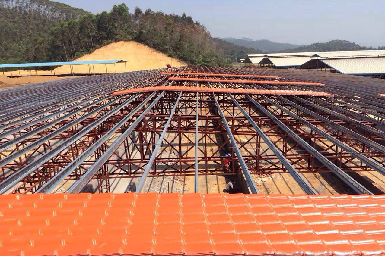 合成树脂瓦结构安装④拉条一般设置在离檩条上翼缘1