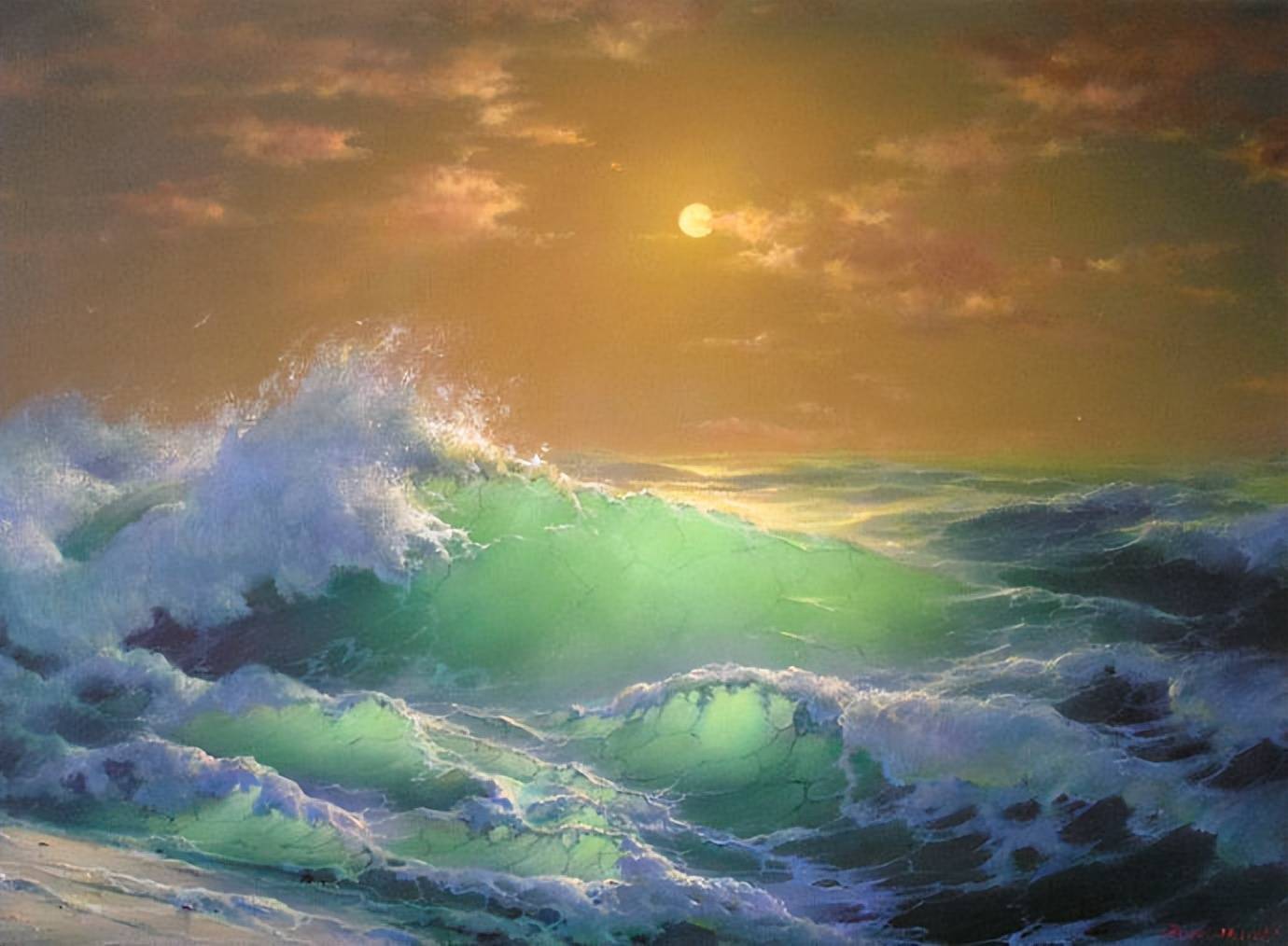 俄罗斯艺术家george dmitriev海景绘画作品_格罗舍_楚地_苏里