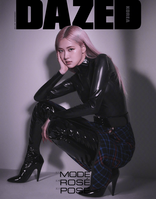 原创rose朴彩英最新美妆画报穿皮质吊带凸显完美身材太绝了