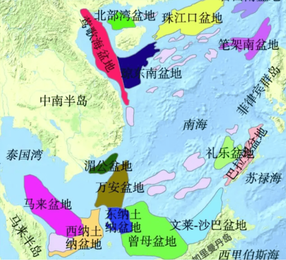 南沙群岛及其周边海域的油气含量最为集中,这里分布有四大盆地,其中曾