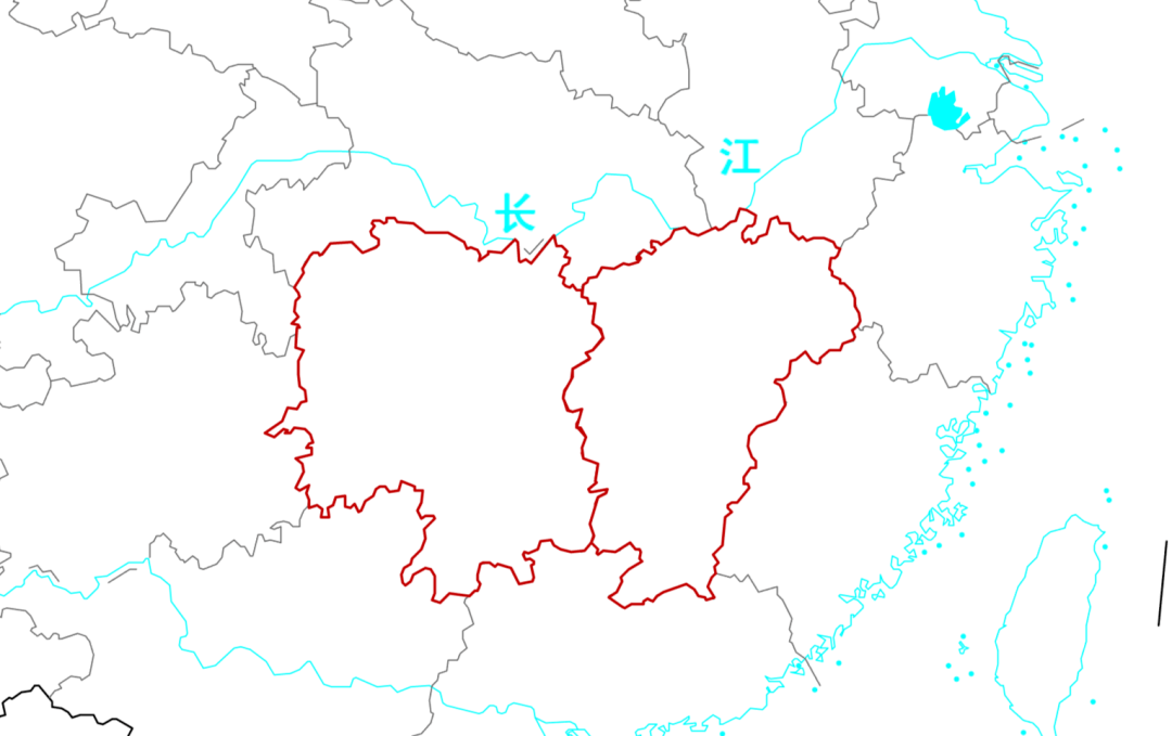 从两省的地图轮廓来看,江西和湖南也异常的亲密