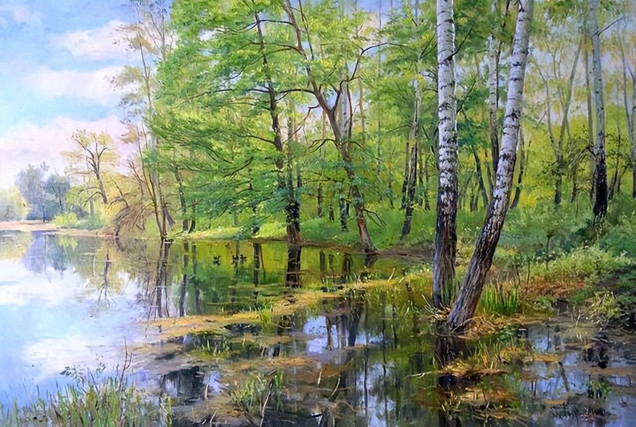 春夏秋冬完美的光色风景油画,唯美轻松,太美了_生活_美文_艺术品