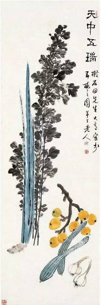 端午之际——名家画粽子_张大千_菖蒲_齐白石