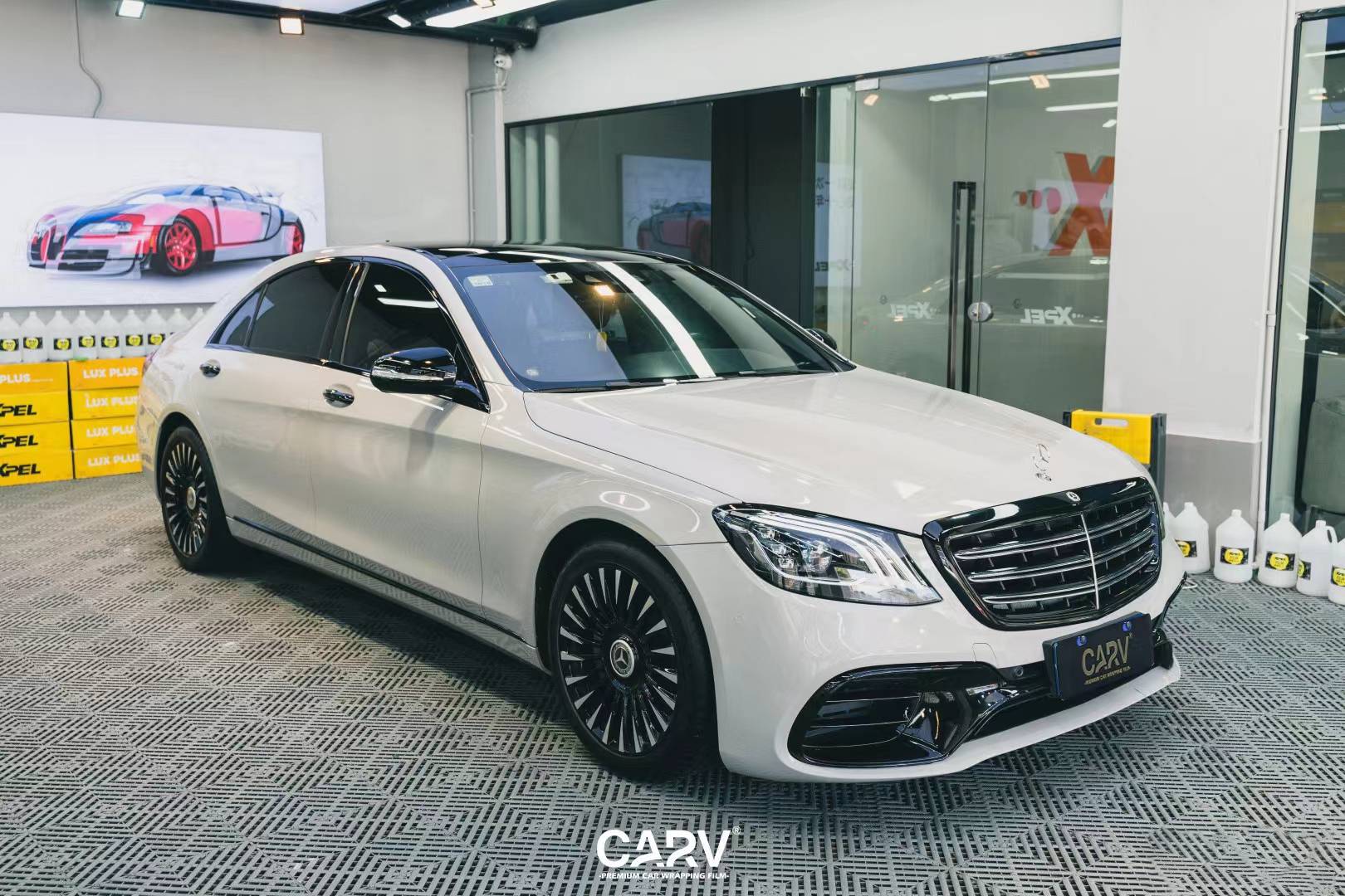 奔驰s级卡孚改色膜白金保时捷亚灰_搜狐汽车_搜狐网