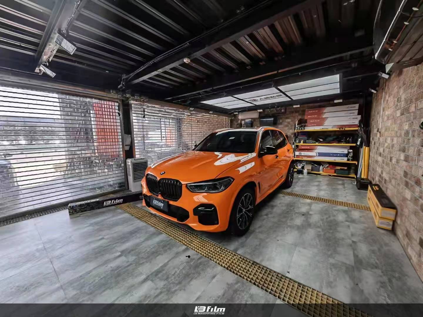 宝马x5lbfilm改色膜高亮橙