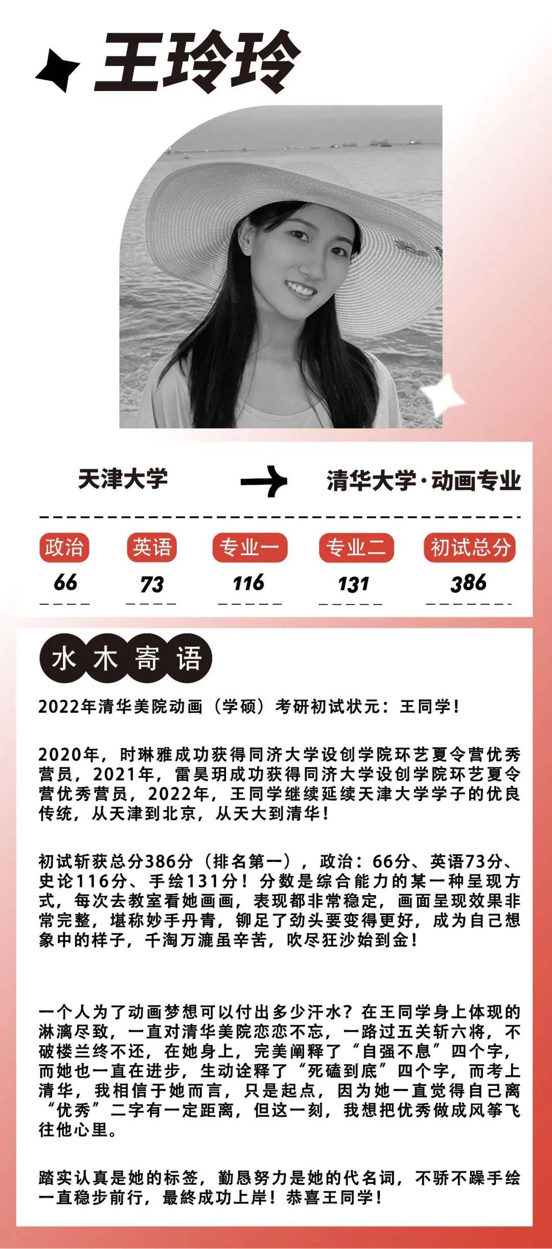 不成功便成仁三战386分斩获清华美院动画考研状元专硕