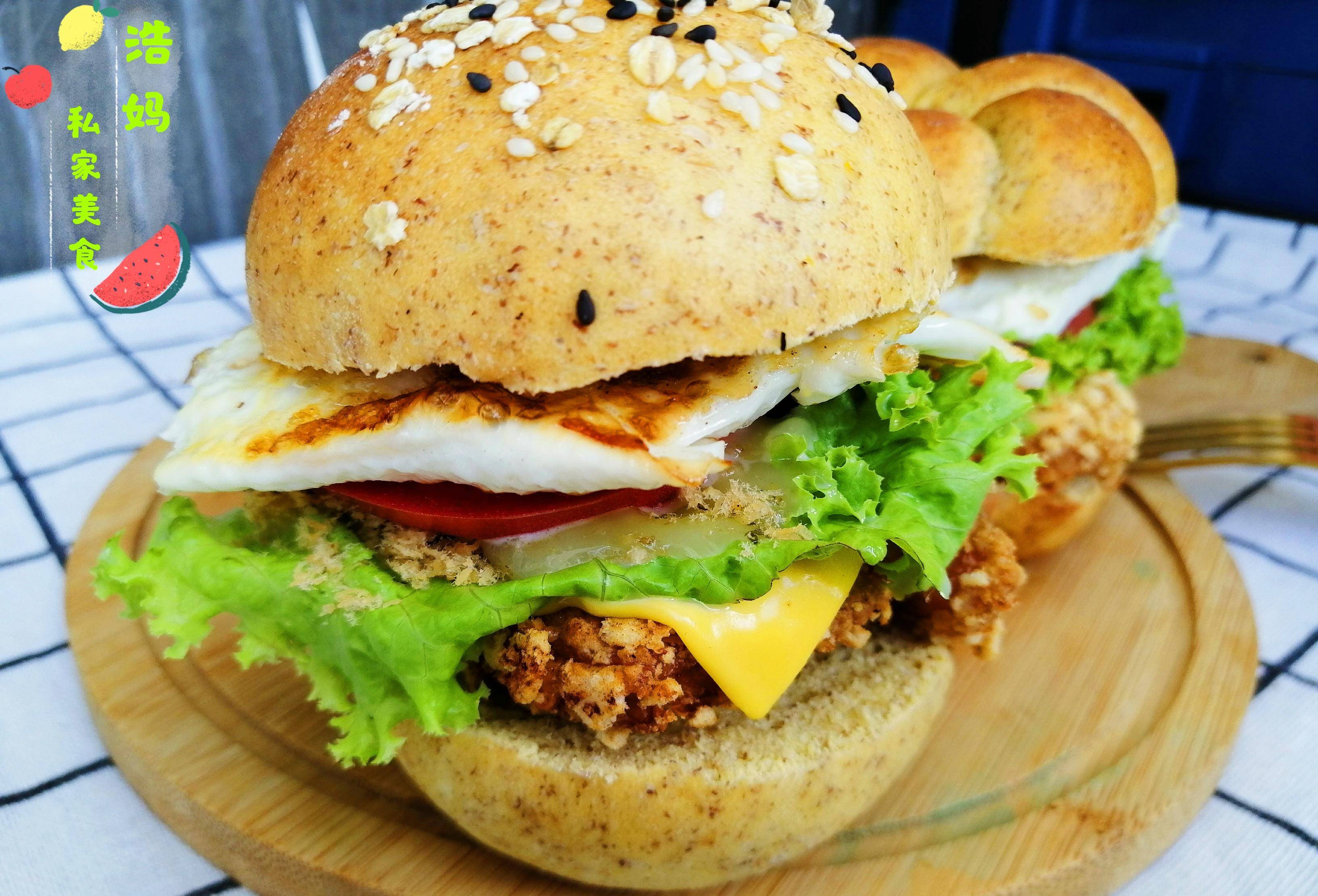 原创劲脆鸡肉堡配料丰富加一样材料鸡肉酥脆掉渣秒杀肯德基麦当劳