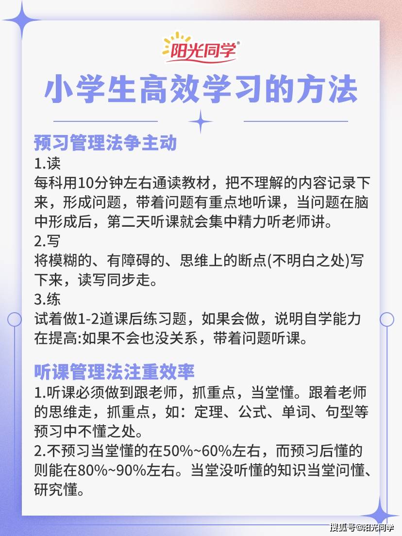 学霸总结8个小学生的高效学习方法人民日报推荐