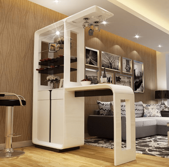 第5:博古架我们在装修的时候,还可以采用博古架的方式来进行隔断,博古