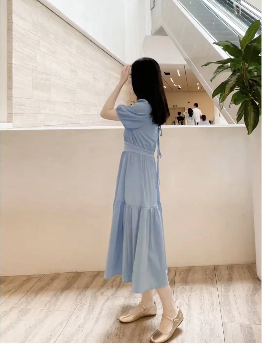 雪纺连衣裙配什么样的鞋子好看_look_夏天_白色