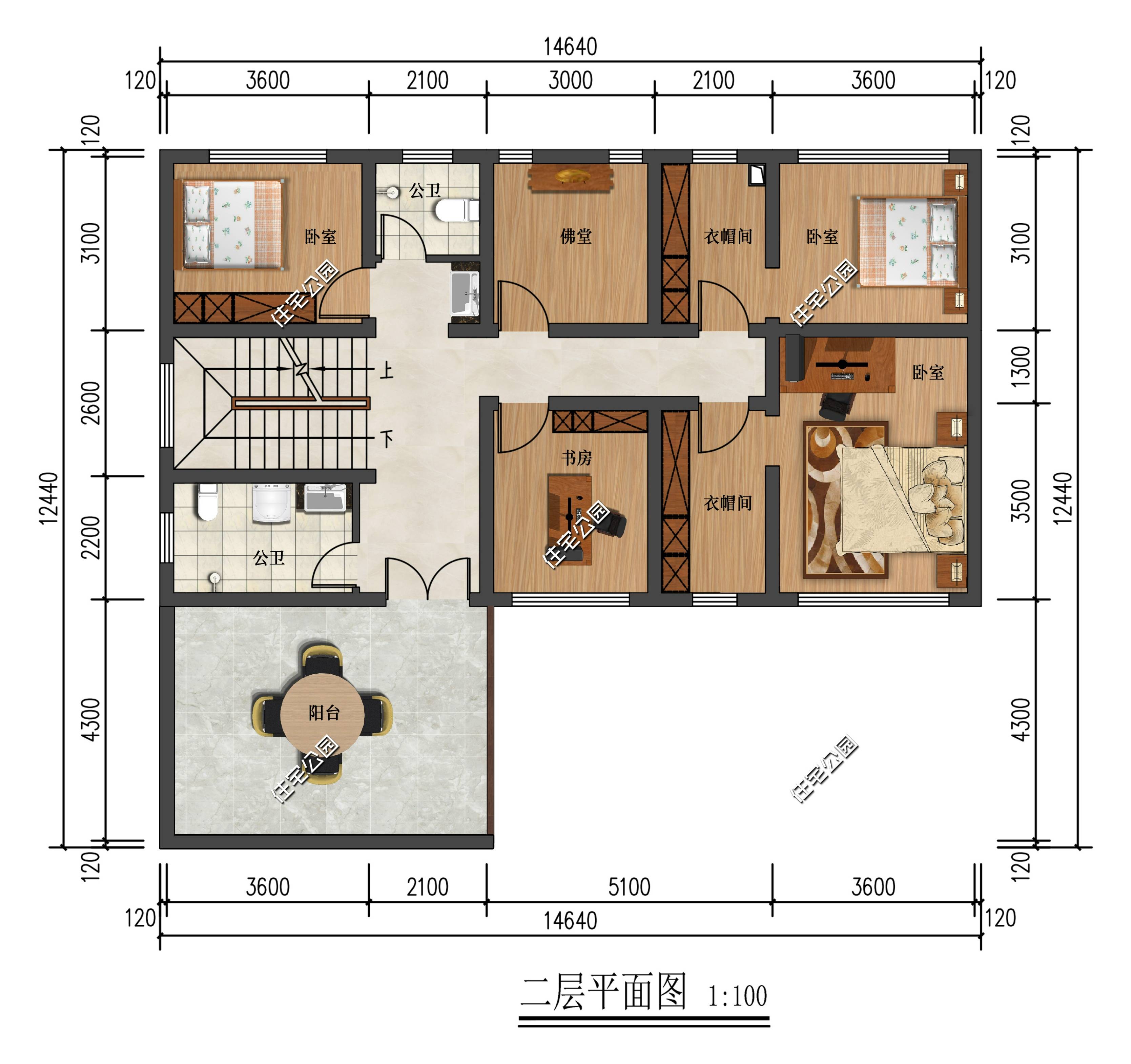 14×12米二层徽派别墅,茶室,土灶,佛堂,庭院,一个都不能少_陆先生