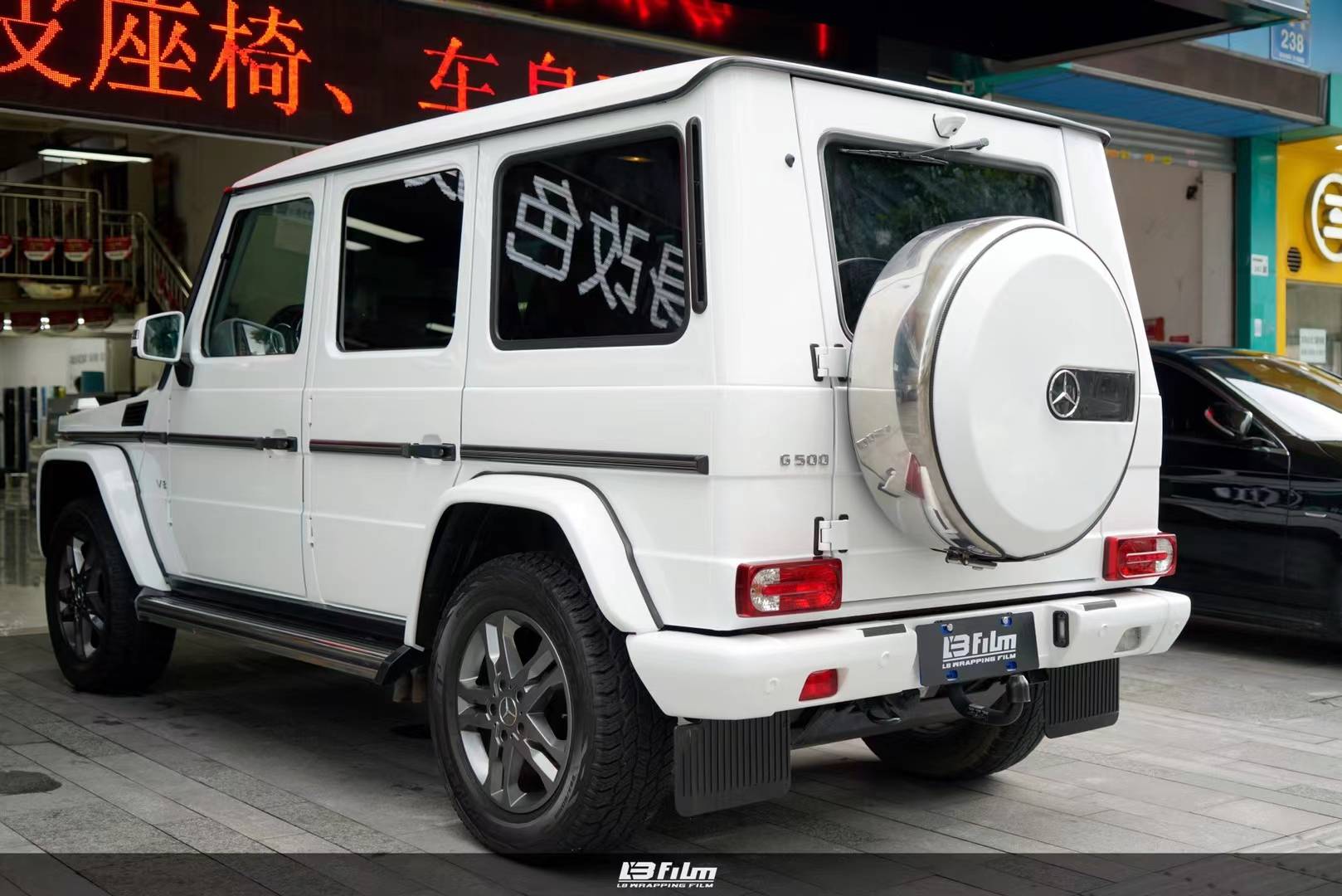 奔驰g500lbfilm改色膜高亮白一款非常好看的白色