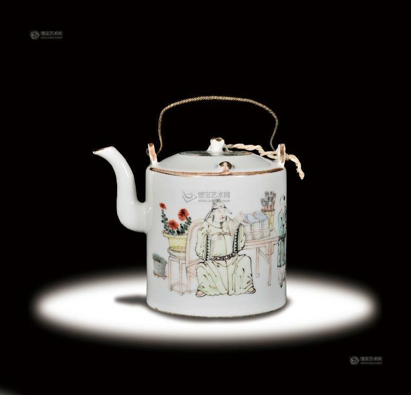 俞子明浅绛彩瓷器价格及鉴赏方法_作品_人物_山水画