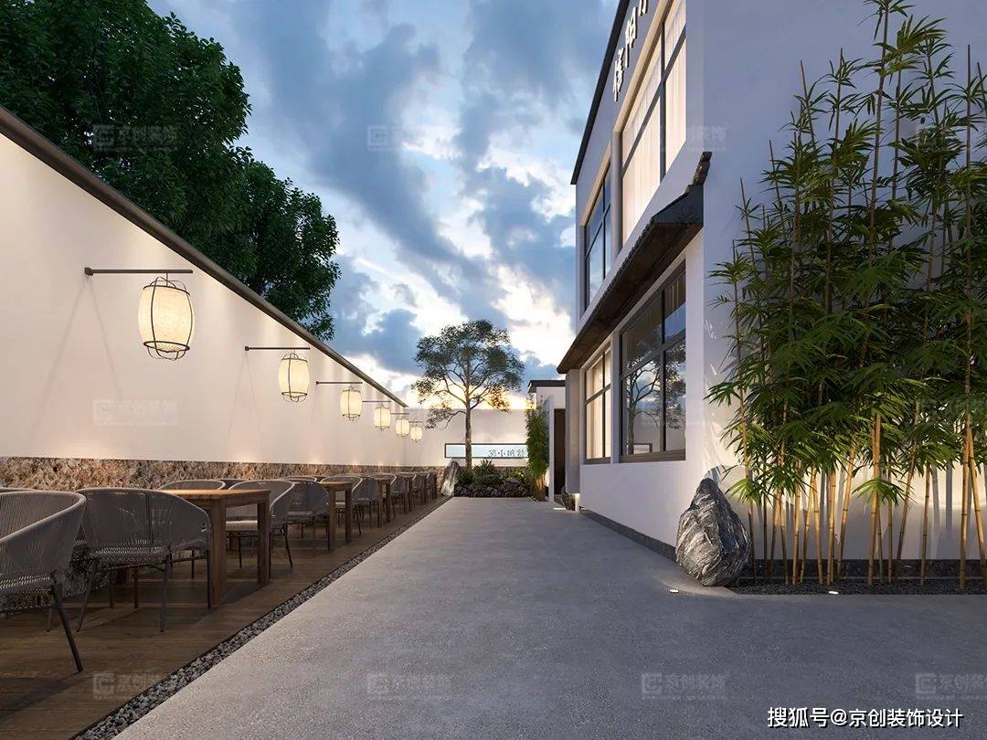 新中式江南庭院餐厅设计这意境绝了