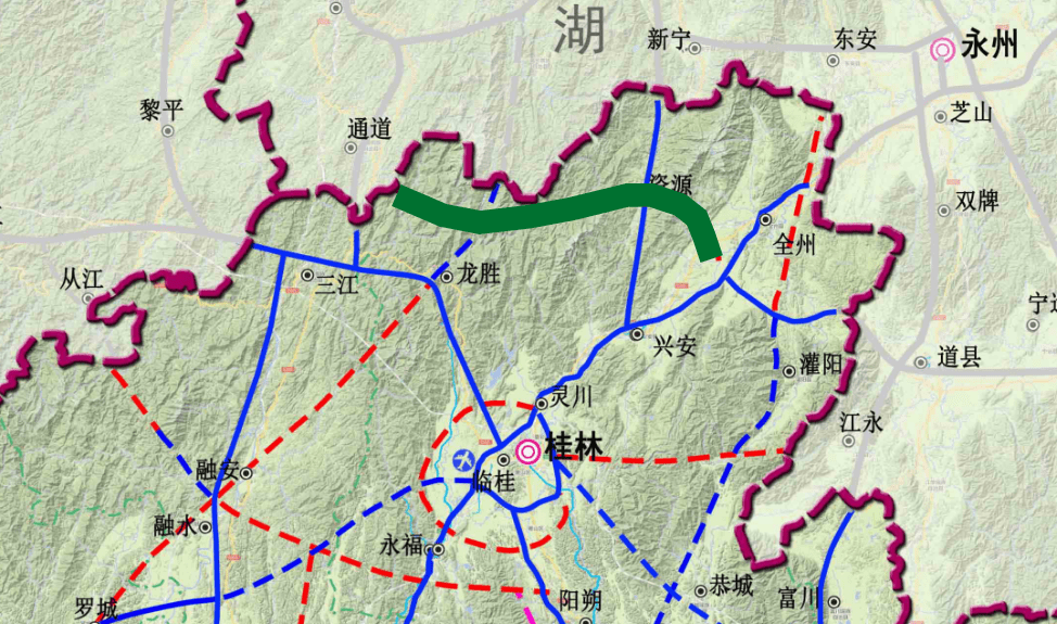 公路起点位于全州县凤凰镇,与g72泉南高速相交叉,路线向西经全州县