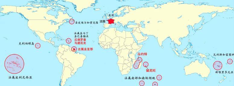 美军本土及其海外军事基地首先来说一下法国的海外领土.
