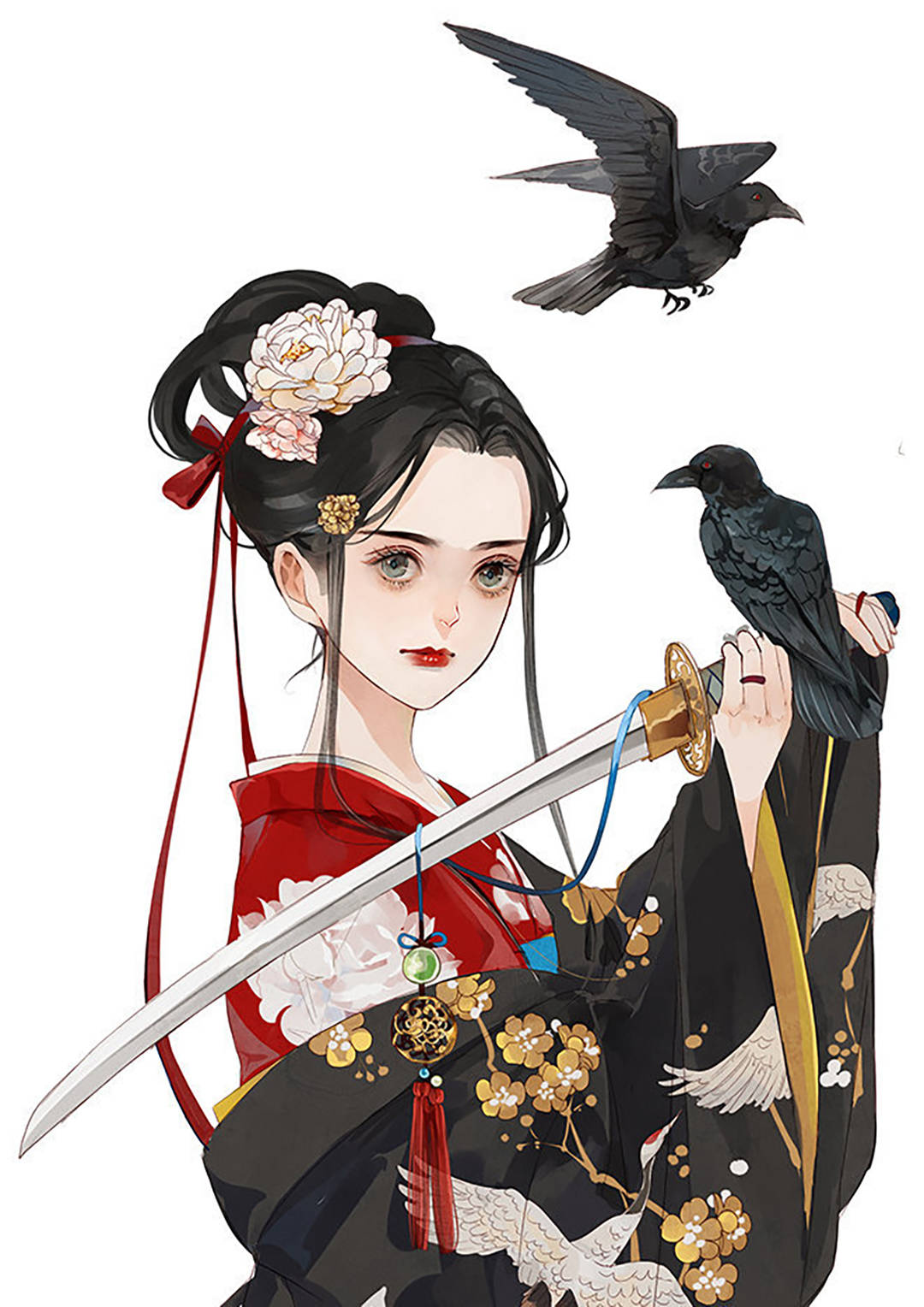 中国风浓郁的二次元美女插画