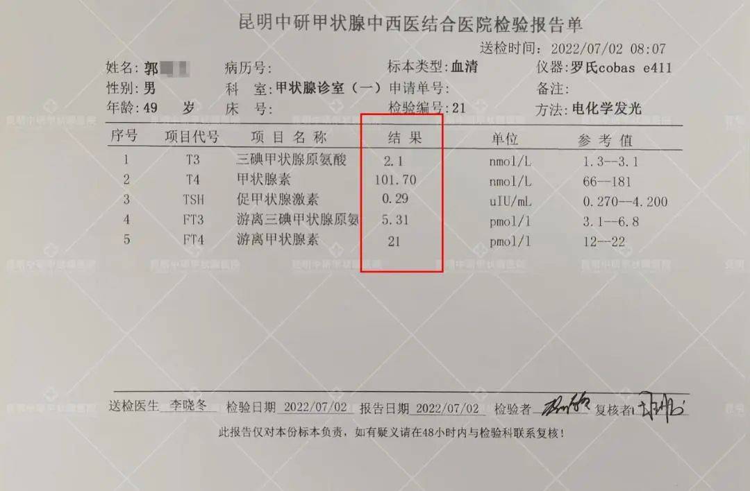 甲亢检查报告单图片图片