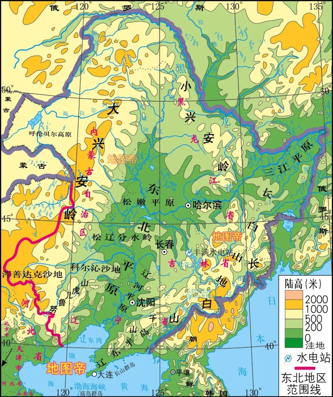 辽东丘陵地图图片