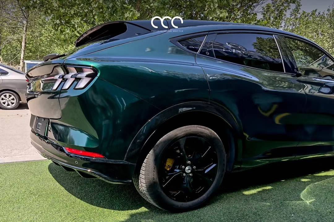 福特mustangmache漫彩改色膜英伦绿浓郁的典雅质感