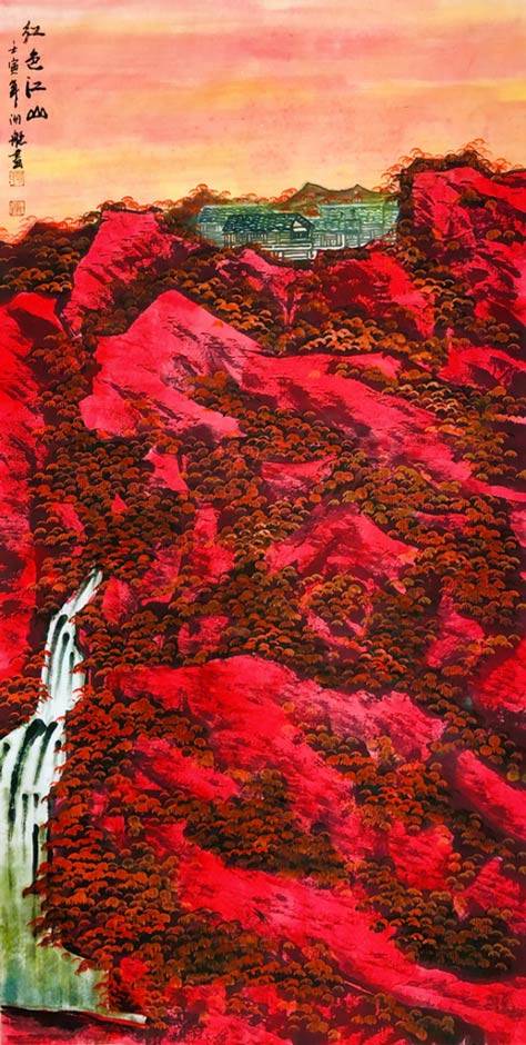 庆八一|著名画家路海艇《红色江山》系列作品欣赏_北京_老舍_中国楹联