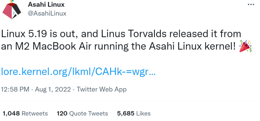 新版Linux在M2 MacBook Air可用，Linus Torvalds发布最新内核_https://www.jinrisc.com_站长资讯_第3张