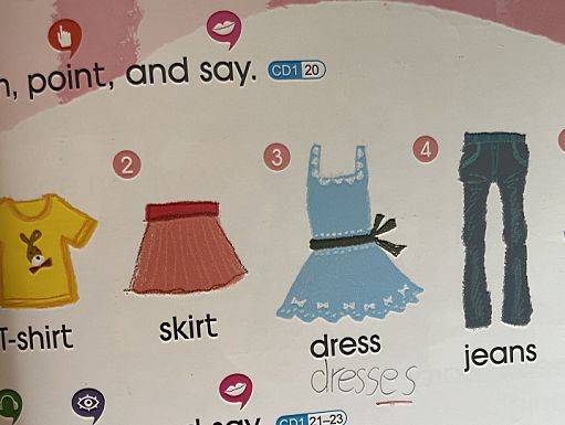 裙子的英语单词图片