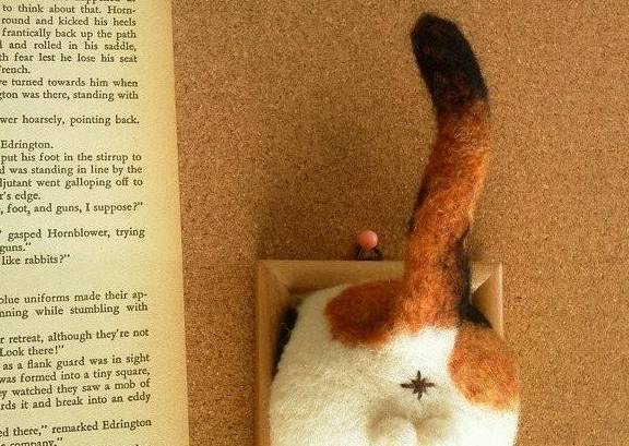 萌萌猫咪屁股羊毛毡壁饰 喵星人光靠屁股就能萌翻全世界 金玉 尾巴 作品