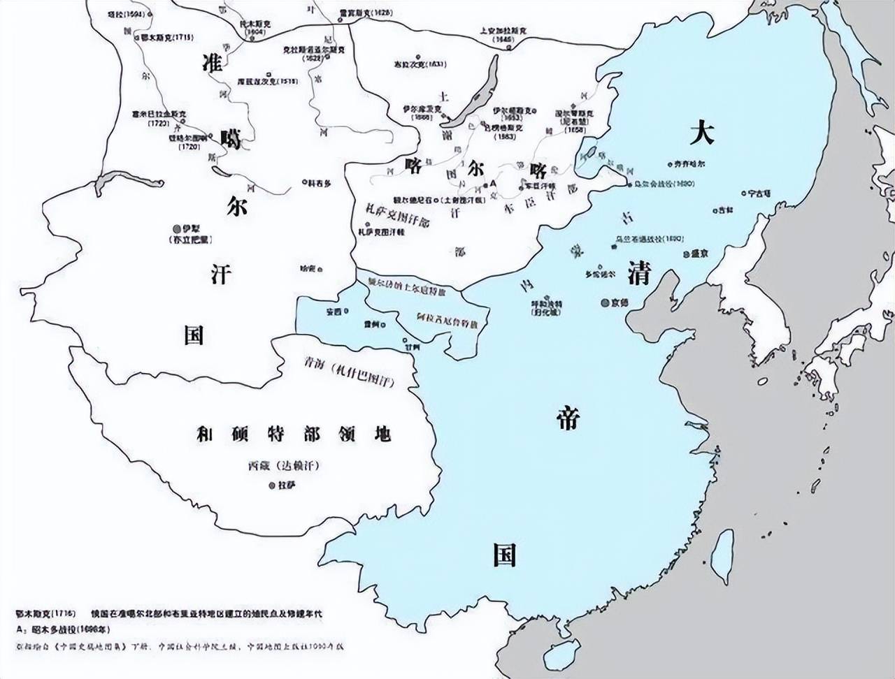 原創清朝版圖為什麼比明朝大那麼多這就要從噶爾丹和準噶爾汗國說起