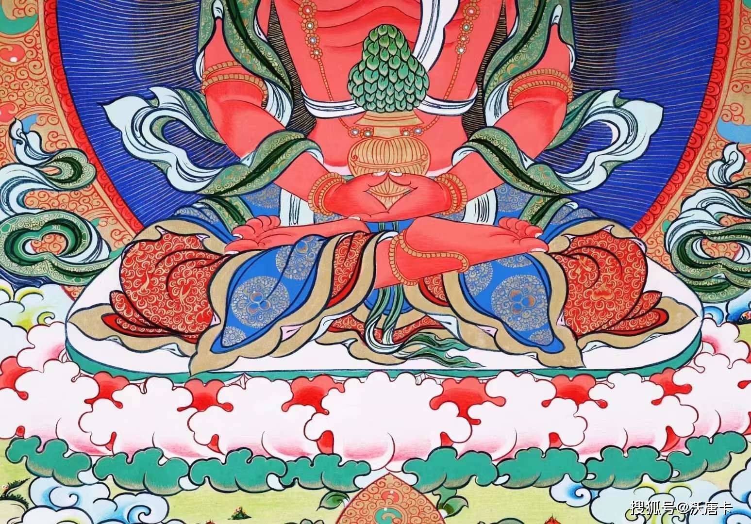 的热贡长寿佛唐卡:是说从桑耶寺迁到拉萨贡塘寺的不是白哈尔本神,而是