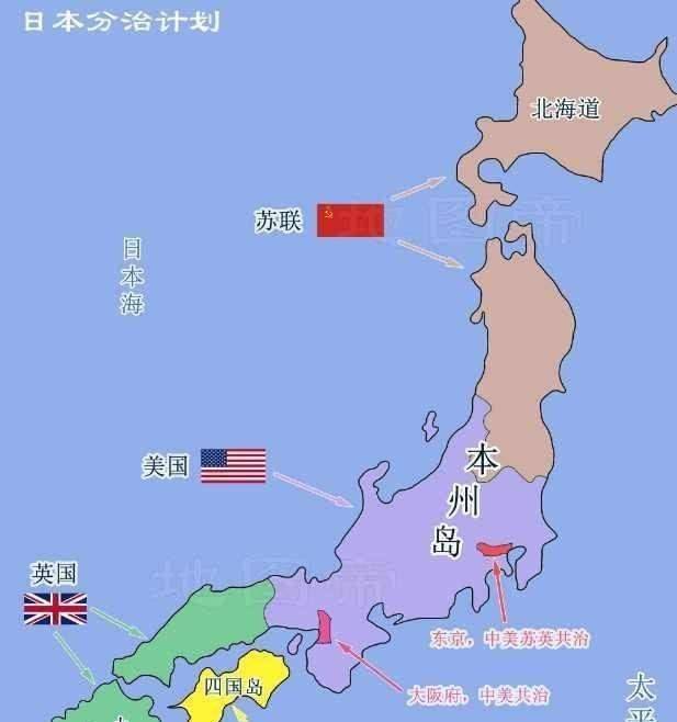 日本四个大岛的地图图片
