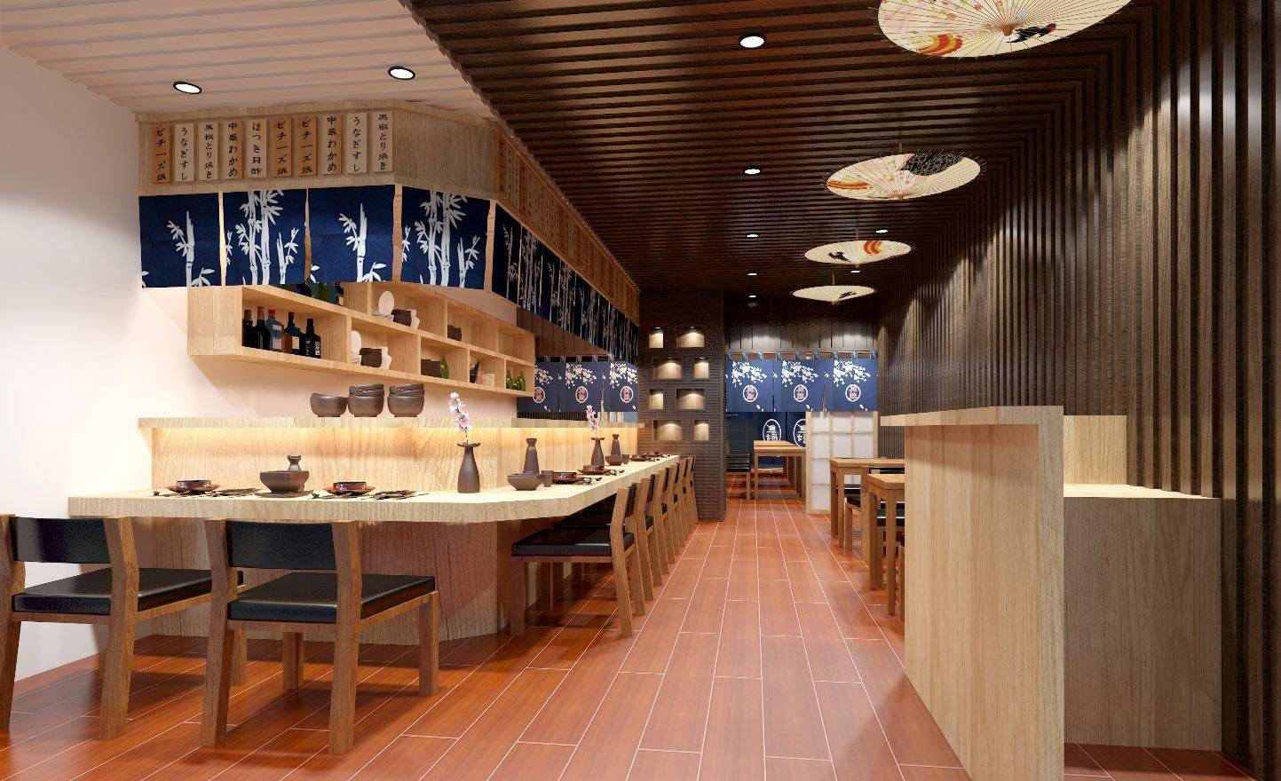 珠海饭店装修_珠海餐厅装修设计一体公司_灯笼墙