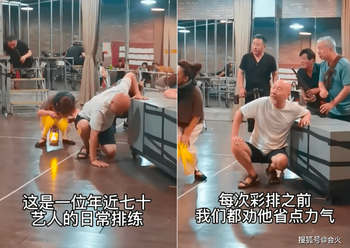 68歲陳佩斯排練太賣力！多次單膝下跪滑行，站立需人攙扶顯疲態