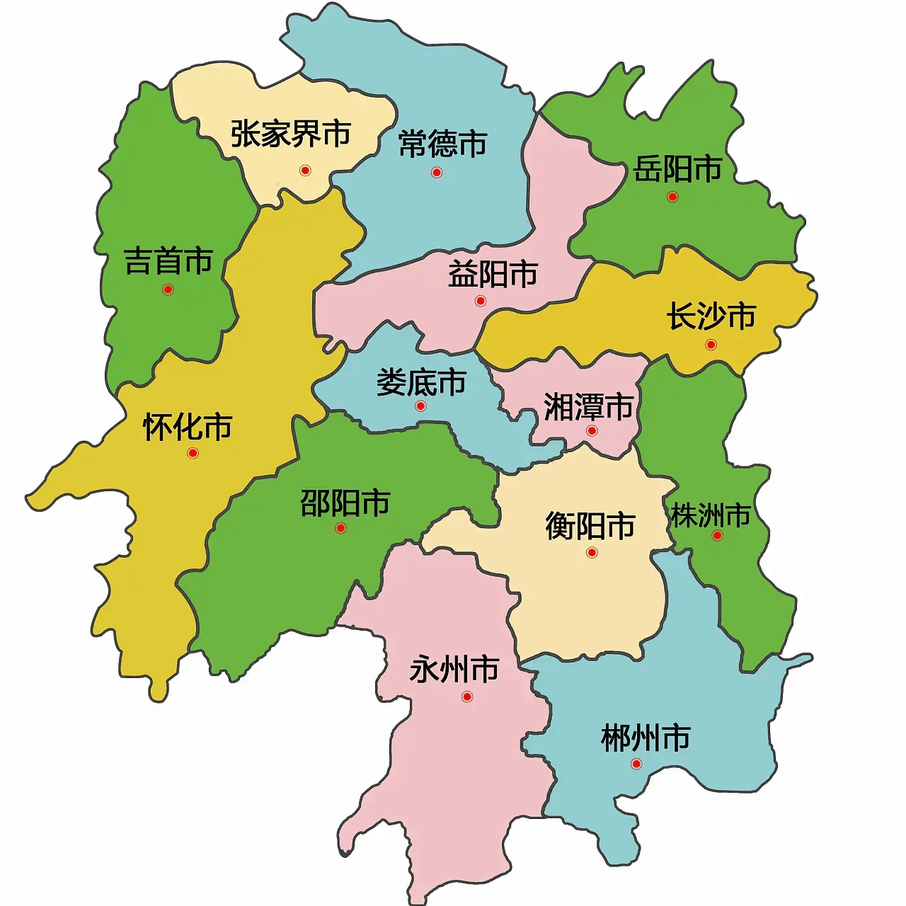 湖南县城分布图图片