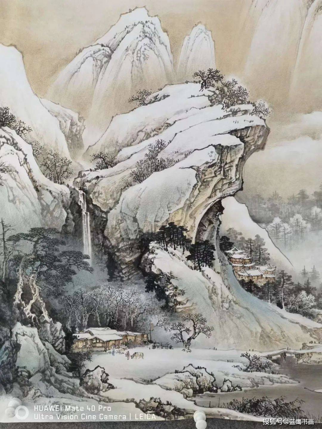 彩墨山水画家杨天佑《峒关晴雪图》:孤峰寒林不惧,远处亦有归处_雪景