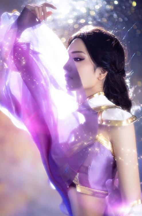 周扬青cos紫霞仙子大秀火辣身段,古装扮相惊艳无比美炸天_紫色_身材