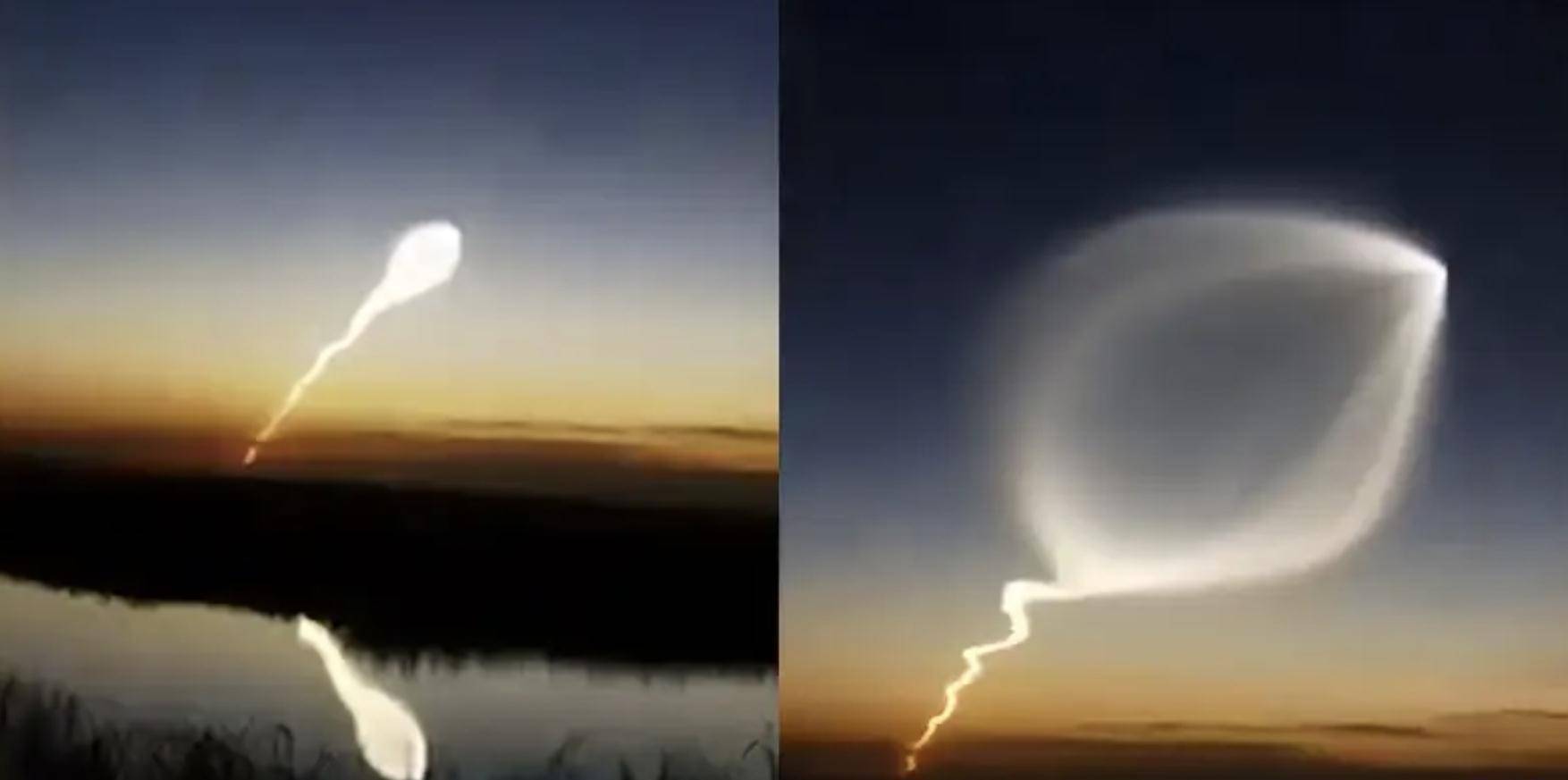 甘肃多地发现巨大发光不明飞行物，专家：火箭发射产生的尾流