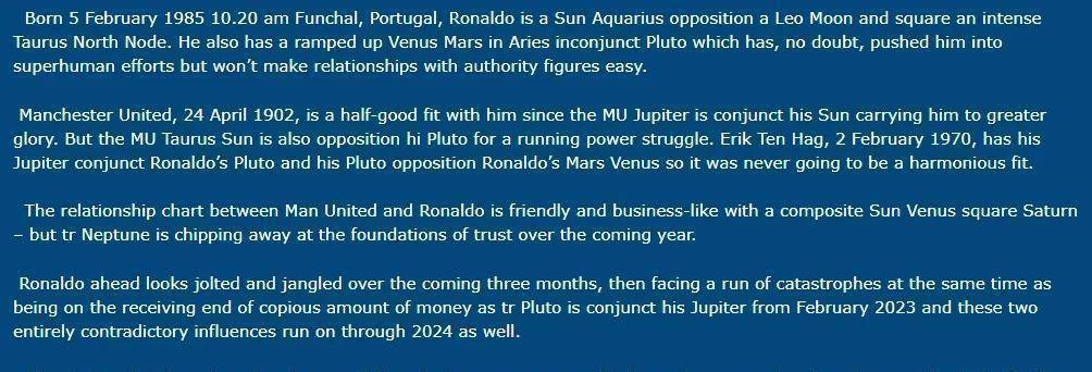 葡萄牙世界杯危矣！世界著名占星师预言C罗2026年退役