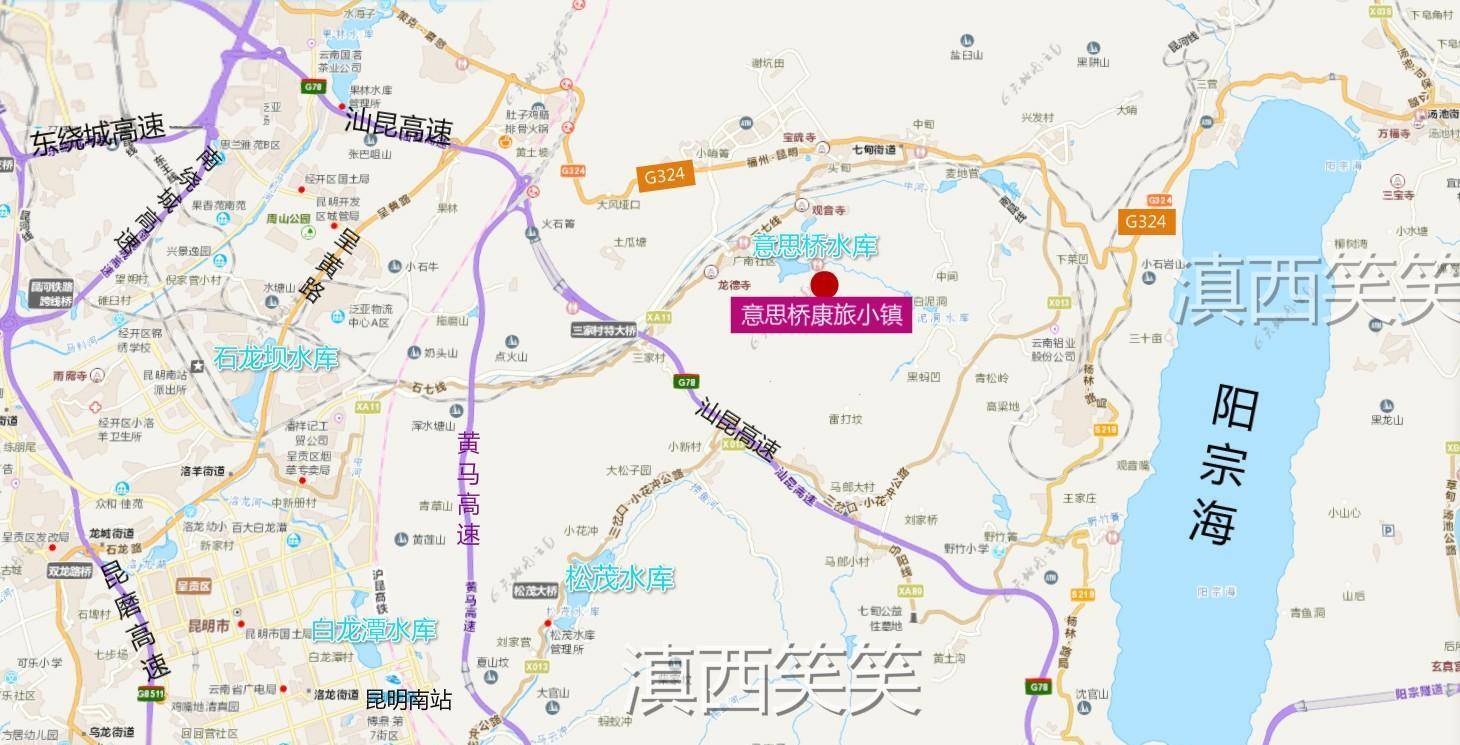 片区周边交通网络图(含意思桥康旅小镇区位图)但是,环抚仙湖开发热度