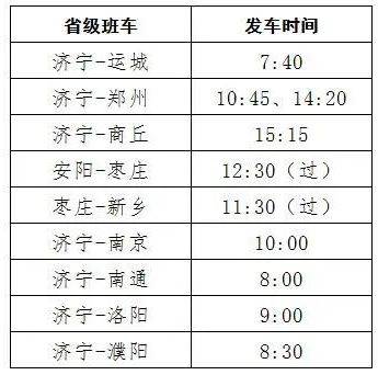 2023年济宁汽车总站春运最新班次运行方案公布