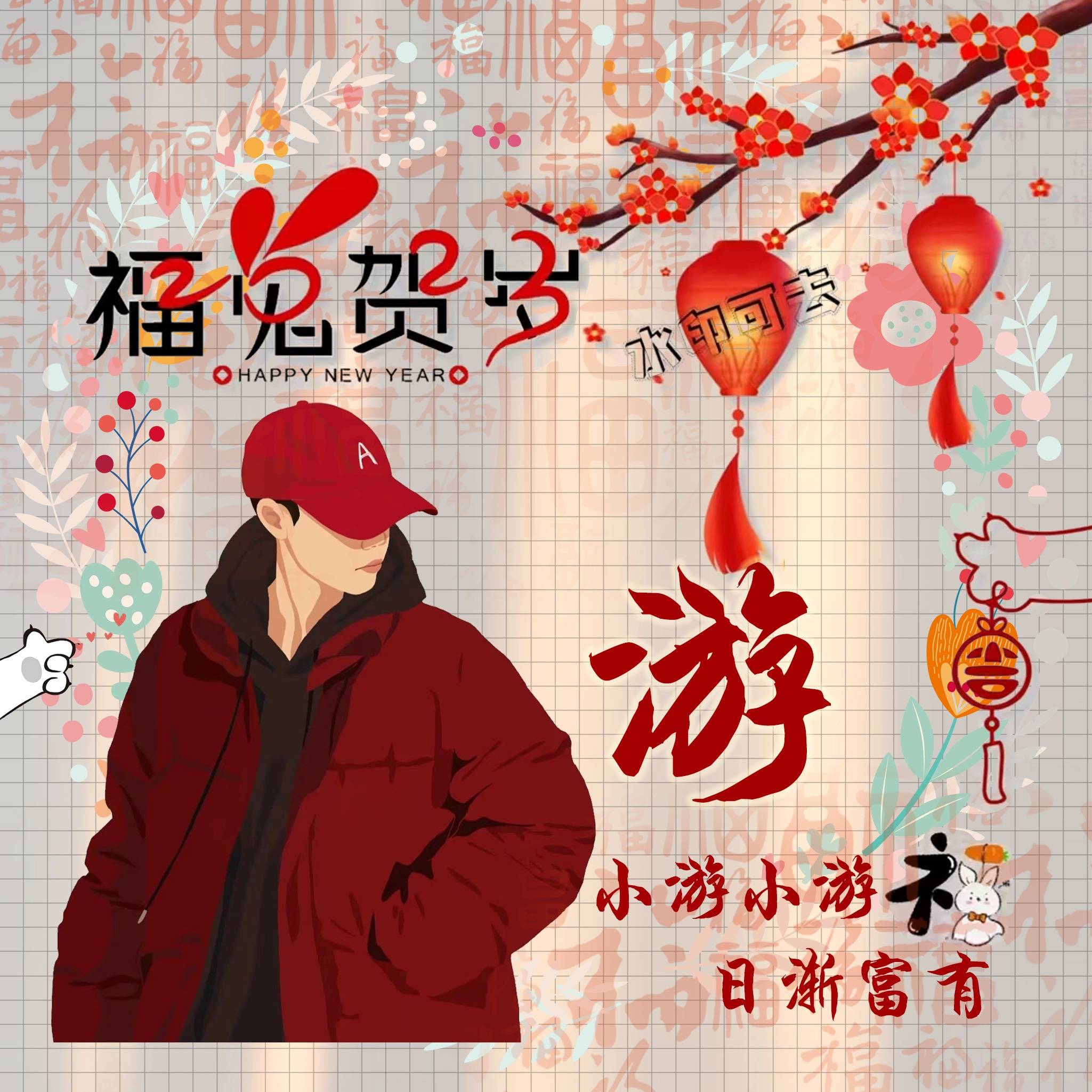 姓氏头像第2期,2023新年生肖渐变色大气签名头像,人生靠自己!