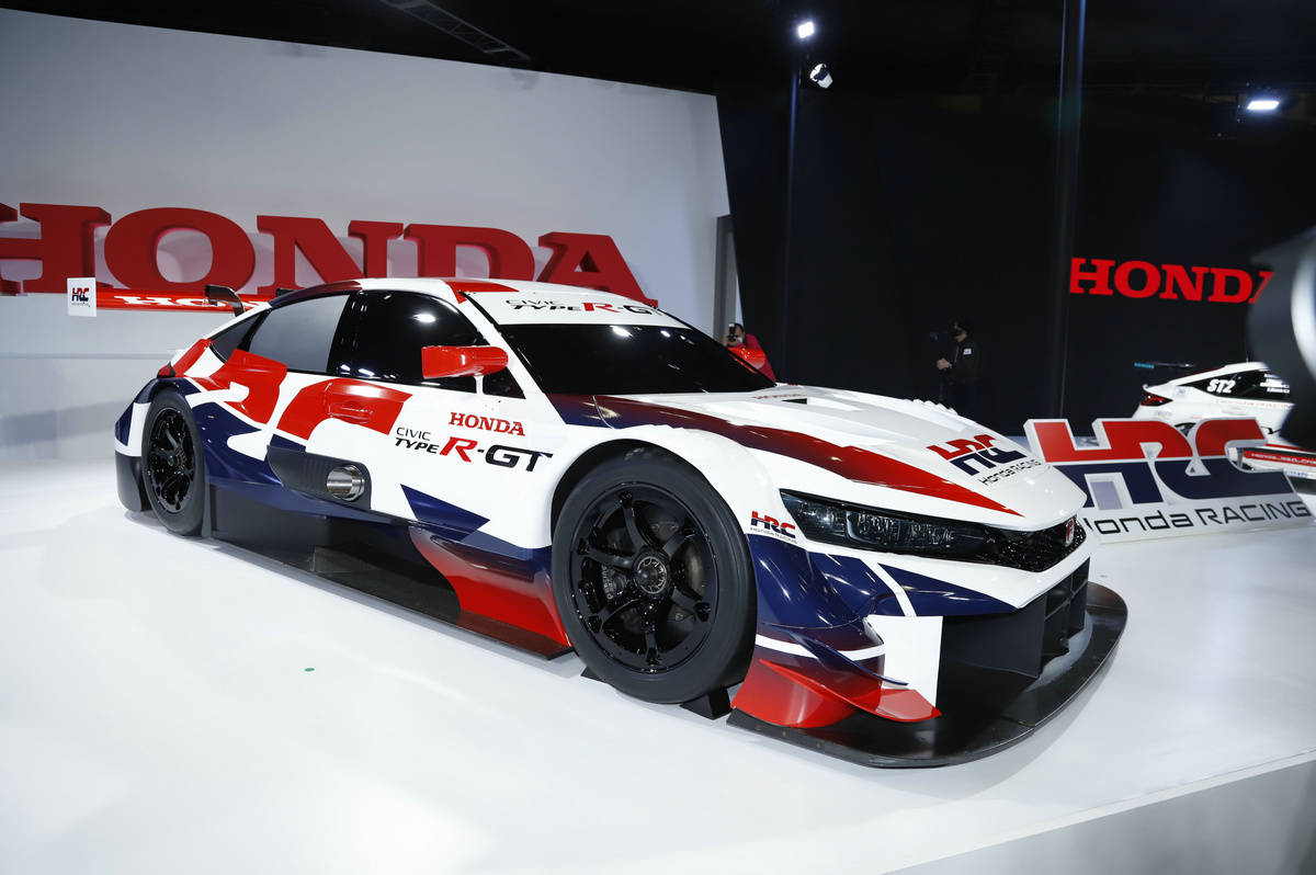 红蓝白三色车身,本田思域type r-gt赛车发布_搜狐汽车_搜狐网