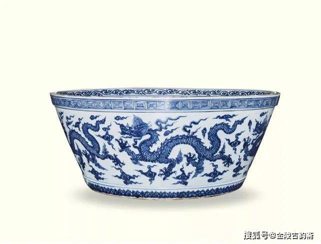 清代青花瓷器 缠枝莲纹文房水盂 Antique Chinese Qing Blue And White Porcelain Artwork Water  Pot