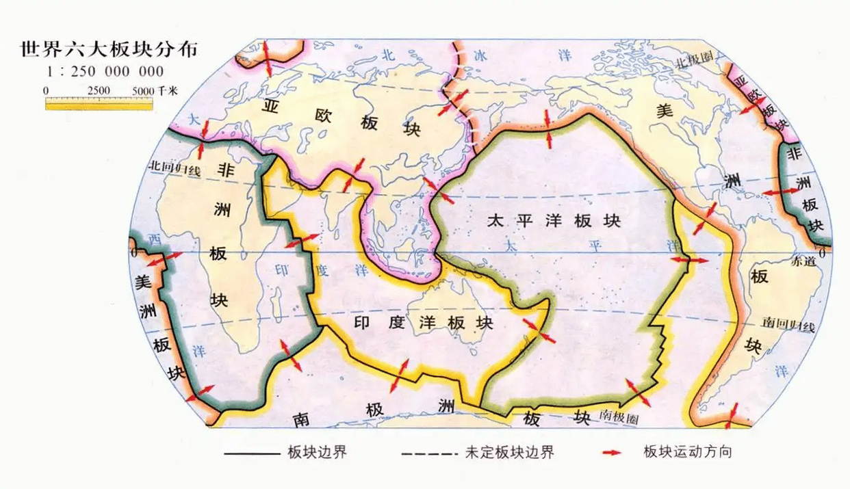 世界地图板块分界线图片