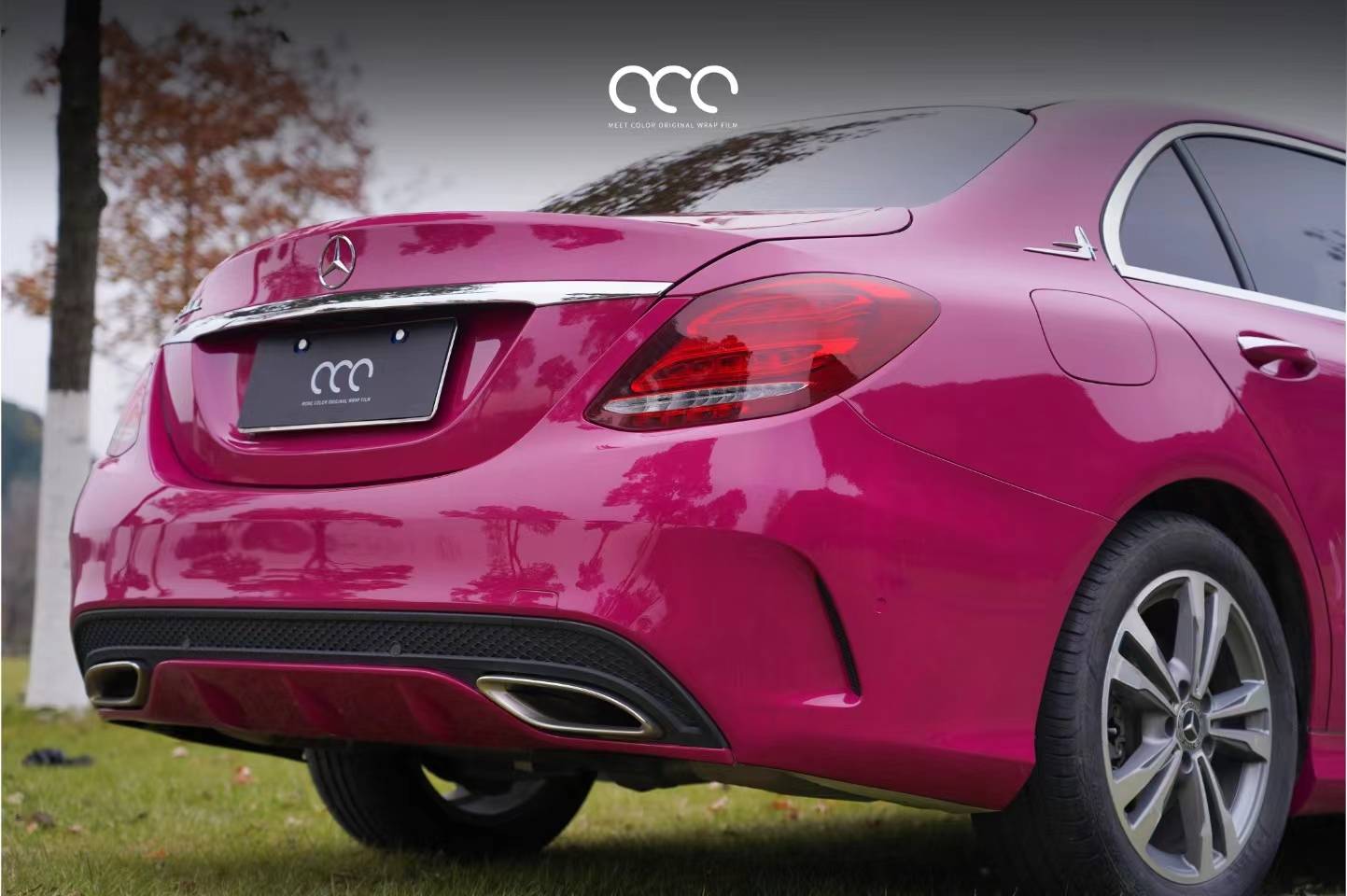 奔驰c级漫彩改色膜星光宝石红,带着呛口小辣椒的性感_搜狐汽车_搜狐网