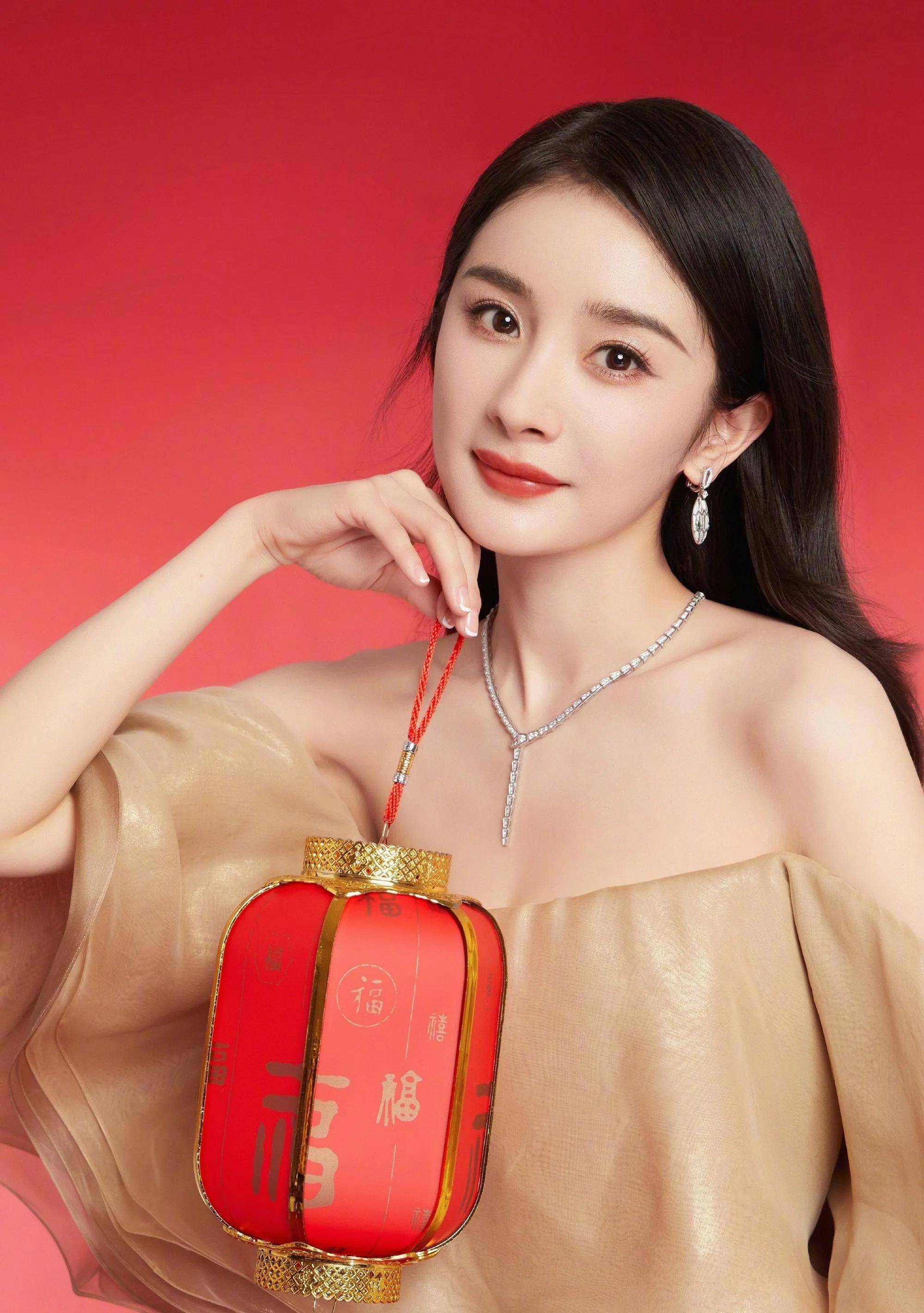 分享女明星新年祝福壁纸,赵丽颖甜美端庄,杨幂和baby温