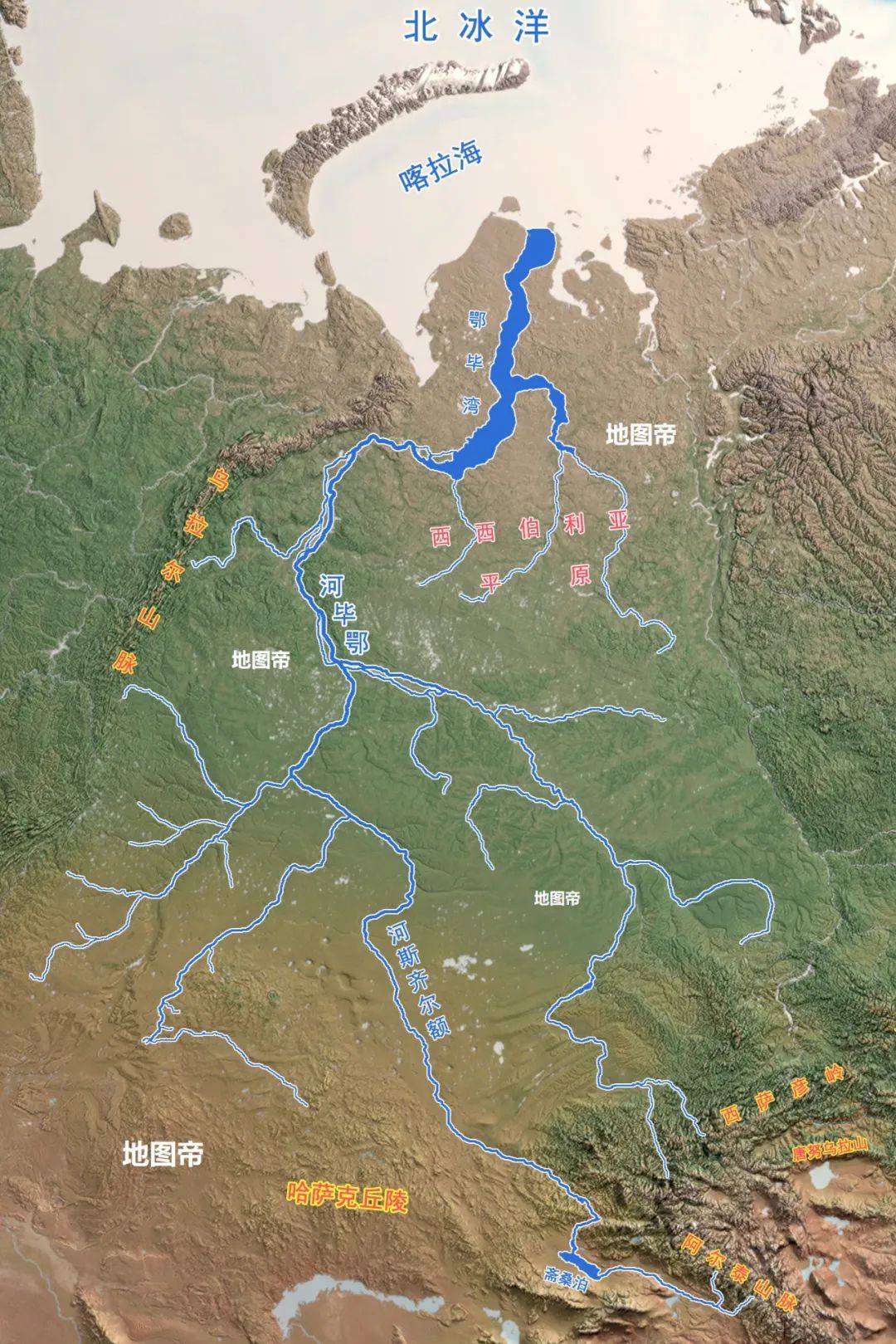 鄂毕河一路北上,穿过西伯利亚的沼泽地,荒无人烟的平原,最终在鄂毕湾