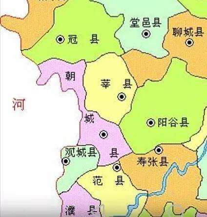民国莘县,观城,朝城,范县地图但民国及建国初期的五十年代,莘县还是一