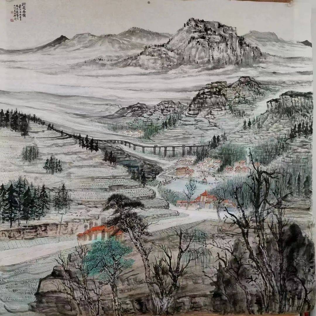 新沂蒙精神画派领军人物——杨思龙_山水画_作品_写意